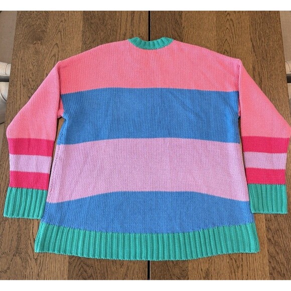 Show Me Your Mumu Oversized Knit Ski Sweater Women’s Sz L Pink Multi Heavyweight - Picture 4 of 13